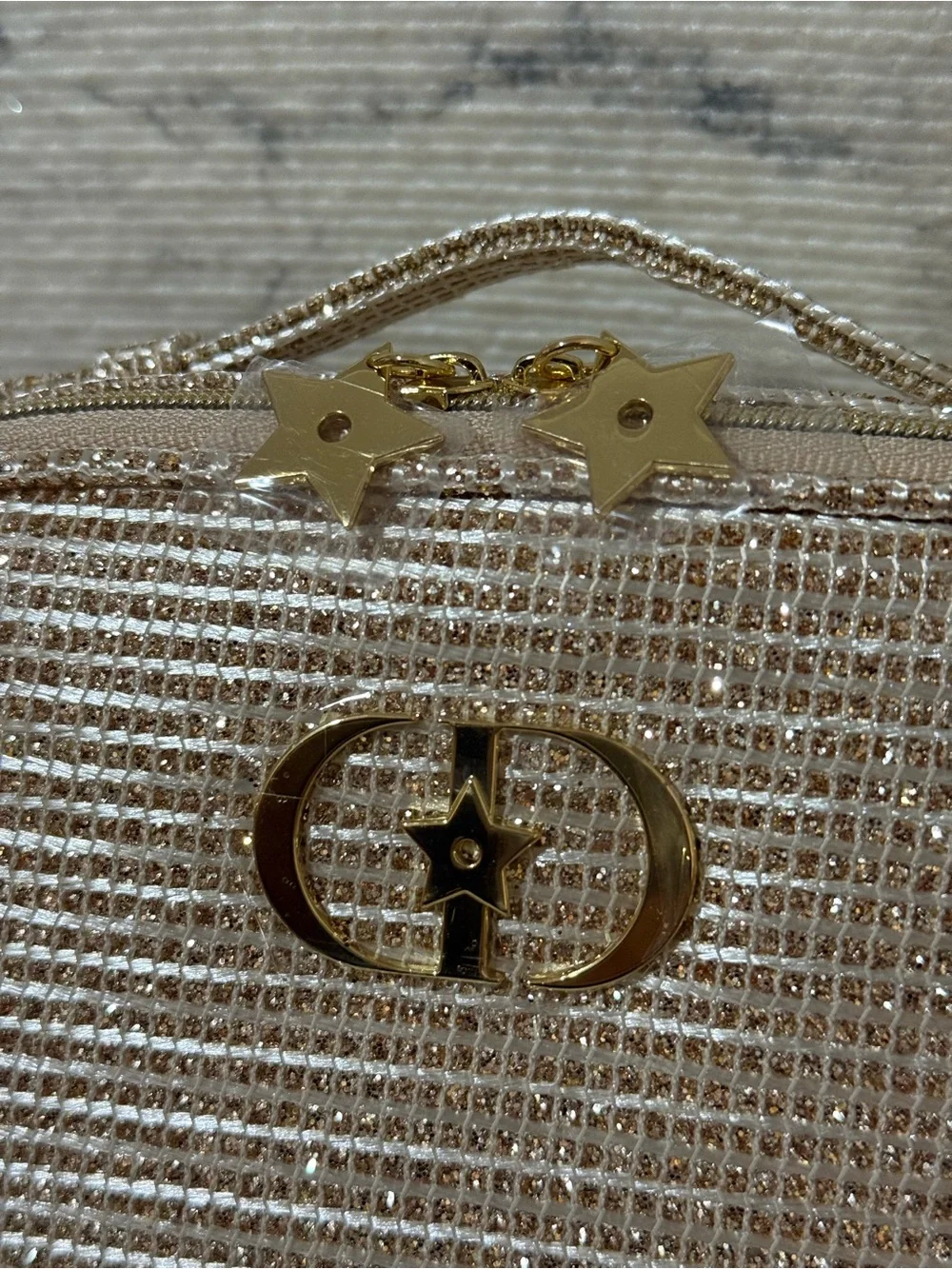 Dior Beauty Sparkly Top-Handle CD Star Accent Cosmetics Case - Picture 7 of 15